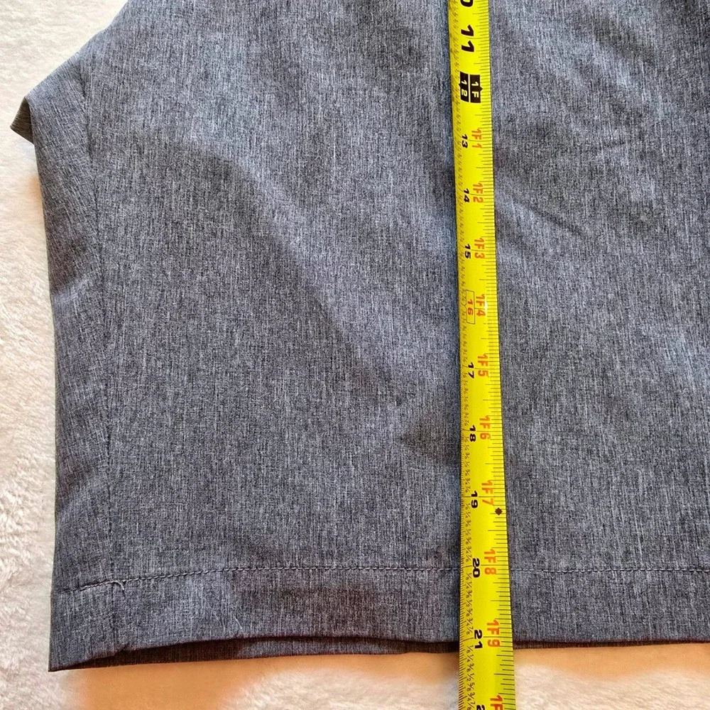 Adidas Golf Shorts Men Waist 34 Gray Heathered‎ Polyester Stretch Performance